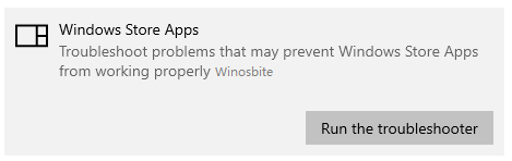 Windows 应用商店应用疑难解答