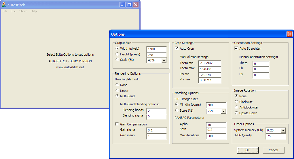 Autostitch - Windows 照片拼接工具