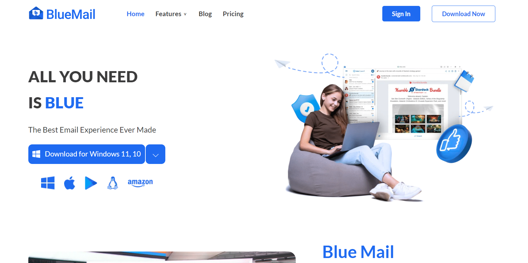 Bluemail |  Windows 10 的免费 Outlook 替代品