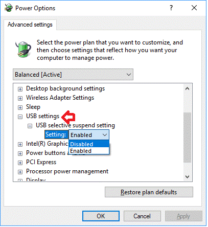 更改 USB 选择性暂停设置-4