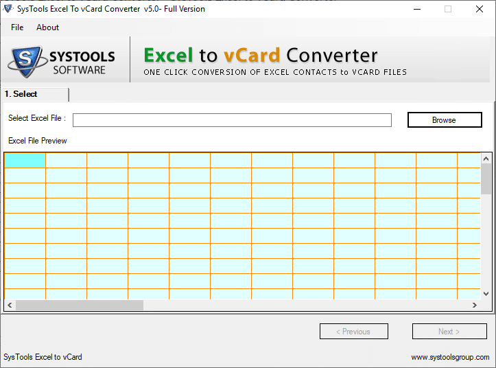 下载并运行 Excel 到 vCard 转换器