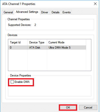 启用 DMA IDE ATAPI 控制器属性