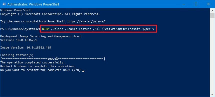 如何通过 PowerShell 启用 Hyper-V Windows 10 工具