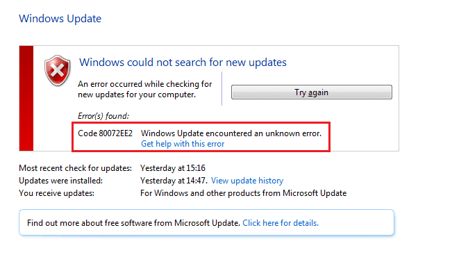 如何修复 Windows 更新错误 80072ee2