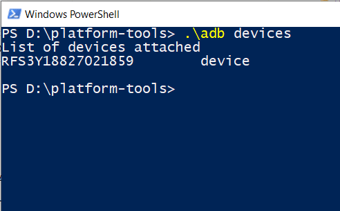 在命令窗口/PowerShell 窗口中键入以下代码