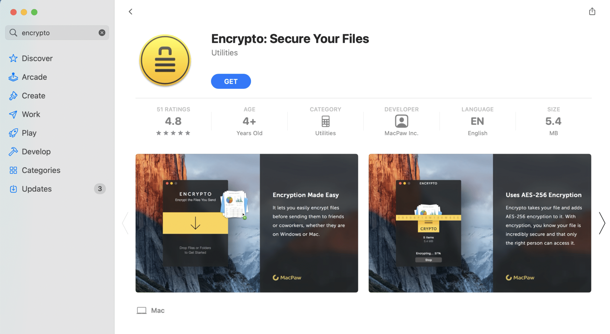 从 App Store 安装 Encrypto 应用程序。