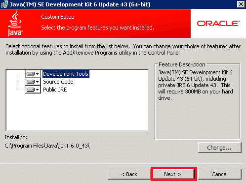 Java JDK 设置 oracle 安装程序