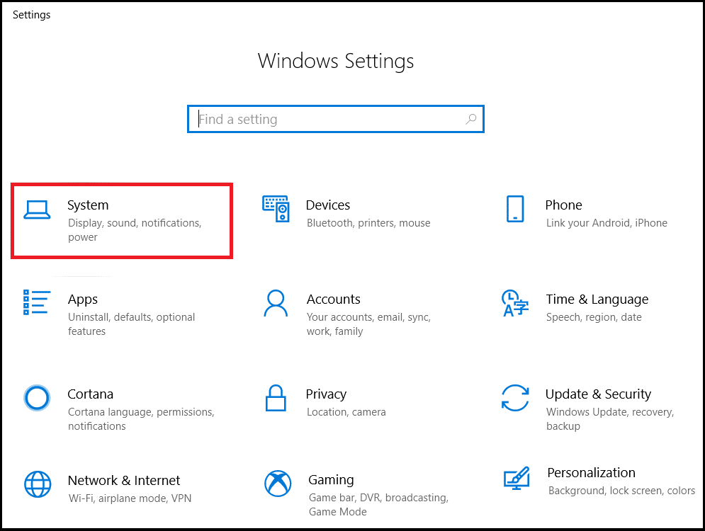 在设置菜单中选择系统。 如何优化 Windows 10 的游戏和性能？