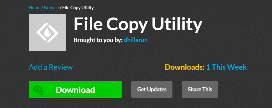 File Copy Utility下载页面