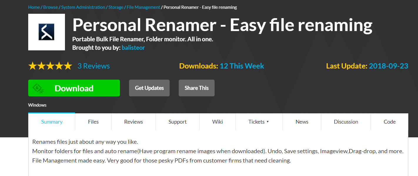 Personal Renamer |  适用于 Windows 的最佳免费文件重命名软件