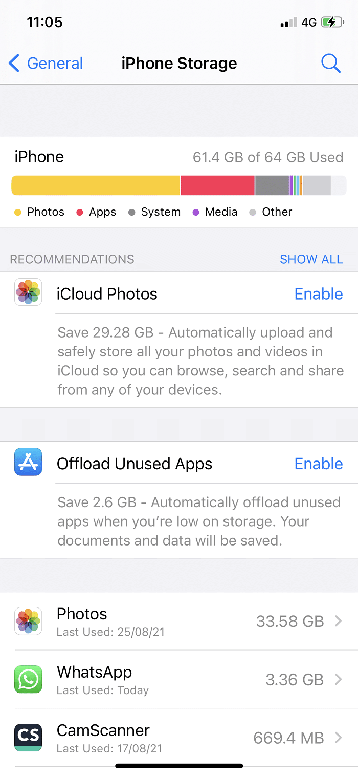 存储和 iCloud 使用 |  修复 iPhone 存储满问题