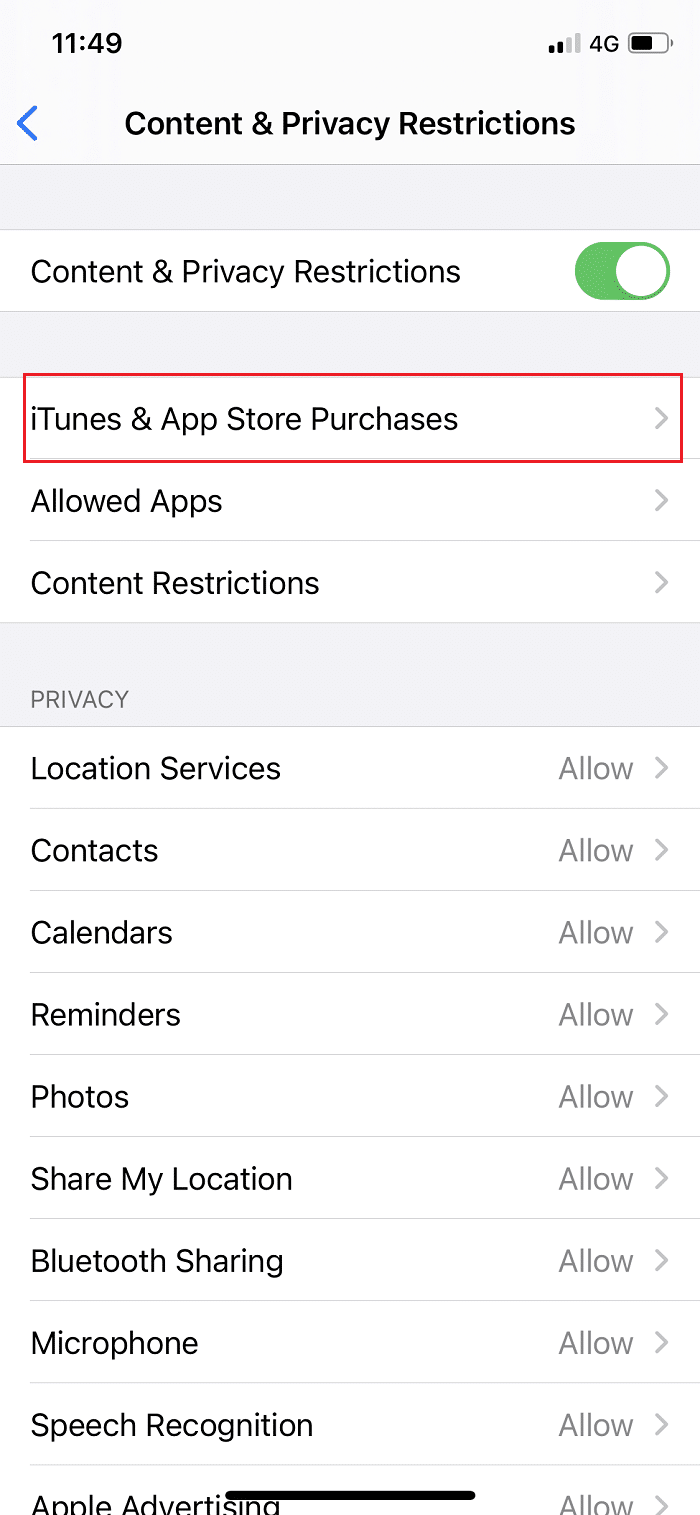 点击 iTunes 和 App Store 购买