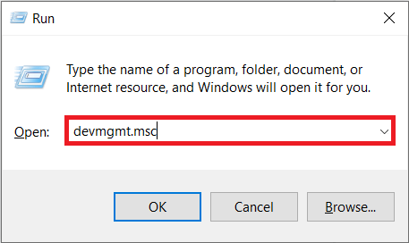 在运行命令框中键入 devmgmt.msc（Windows 键 + R），然后按 Enter