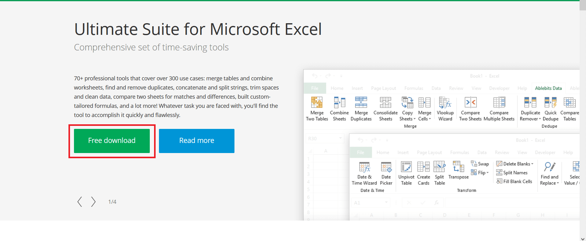 适用于 MS Excel Ablebits 的 Ultimate Suite 免费下载