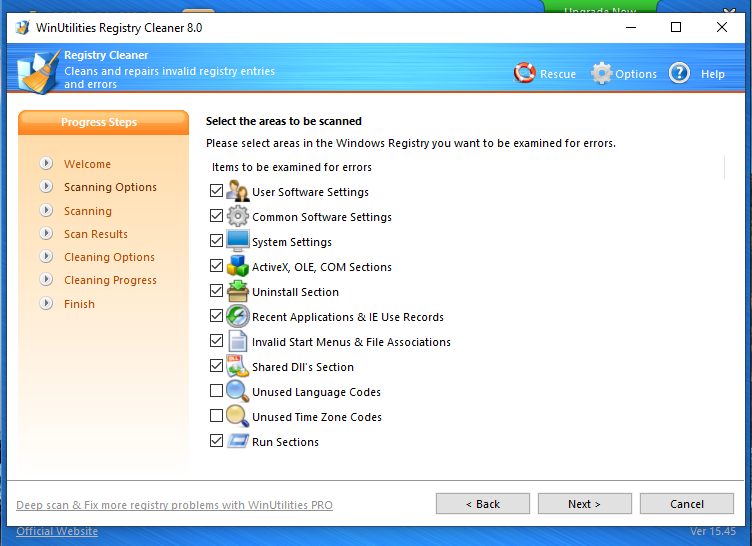 WinUtilities Registry Cleaner 免费