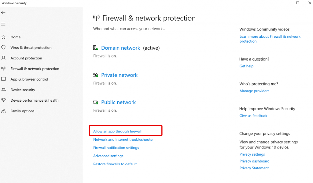 Windows 允许在 firewall_error 代码 0x8000000b