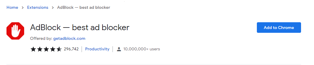 Chrome 网上应用店中的 AdBlock |  chrome 的最佳广告拦截扩展
