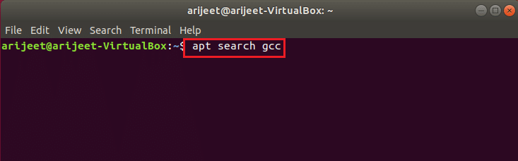 apt 在 ubuntu linux 终端中搜索 gcc 命令。 如何在 Ubuntu 上安装 GCC