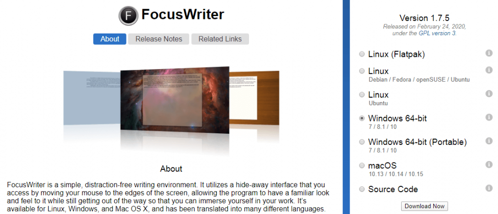 best free word processor - Focus Writer