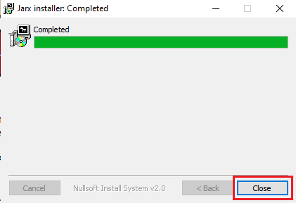 单击关闭以完成安装设置。 如何在 Windows 10 中打开 JAR 文件