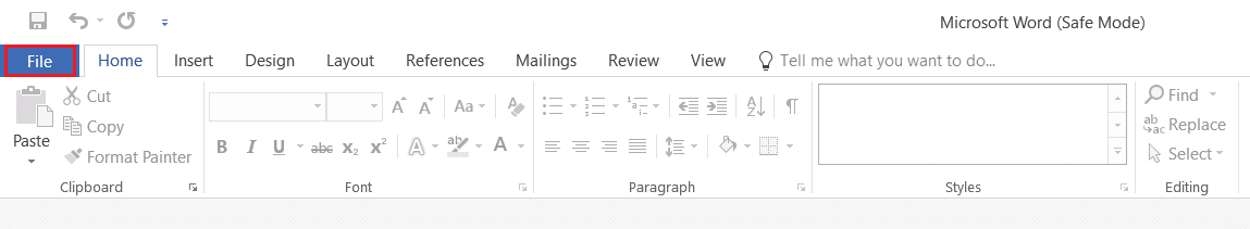 在 Microsoft Word 安全模式下单击文件