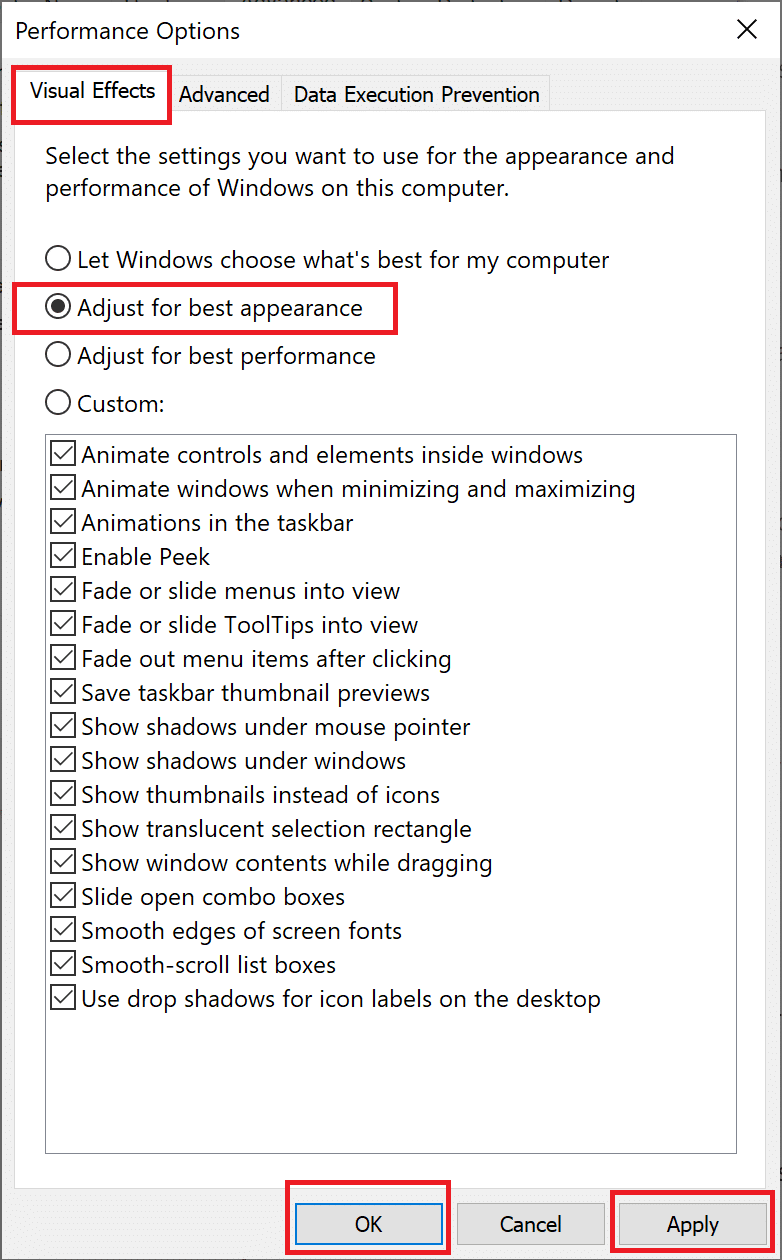 调整以获得最佳性能。 点击应用确定。 如何优化 Windows 10 的游戏和性能？