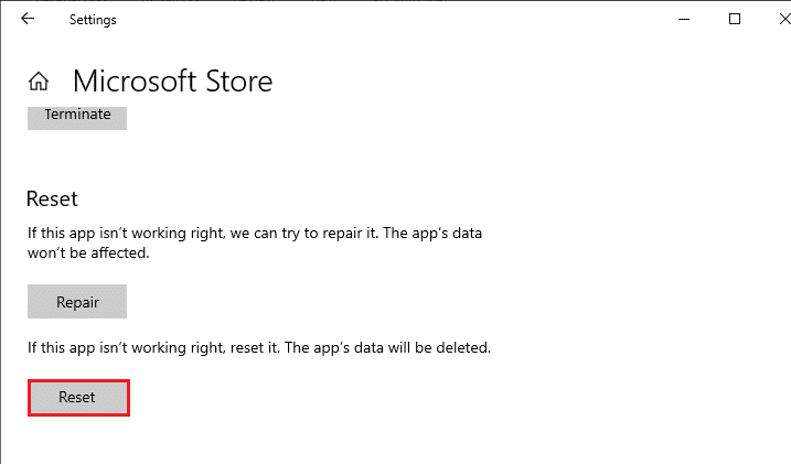 重置微软商店。 修复 Microsoft Store 0x80246019 错误