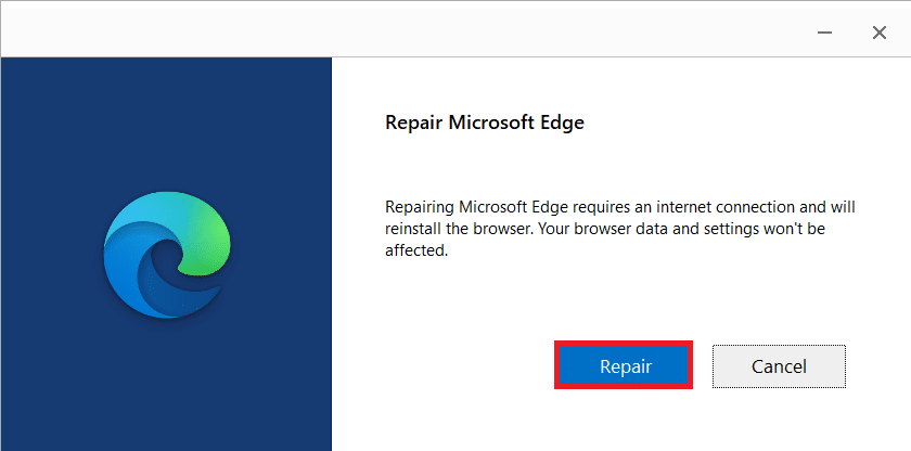 单击修复确认提示。 修复 Microsoft Edge 中的错误状态断点