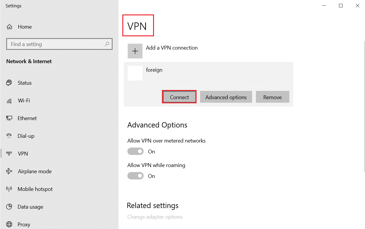 连接到 Windows 中的 vpn。 修复 Chrome 上的 ERR_CONNECTION_RESET