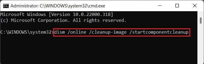 Windows 11 命令提示符中的 dism cleanup image 命令