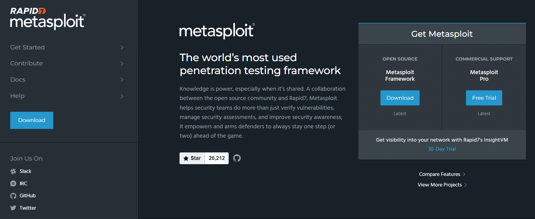 从官网下载 Metasploit 黑客工具