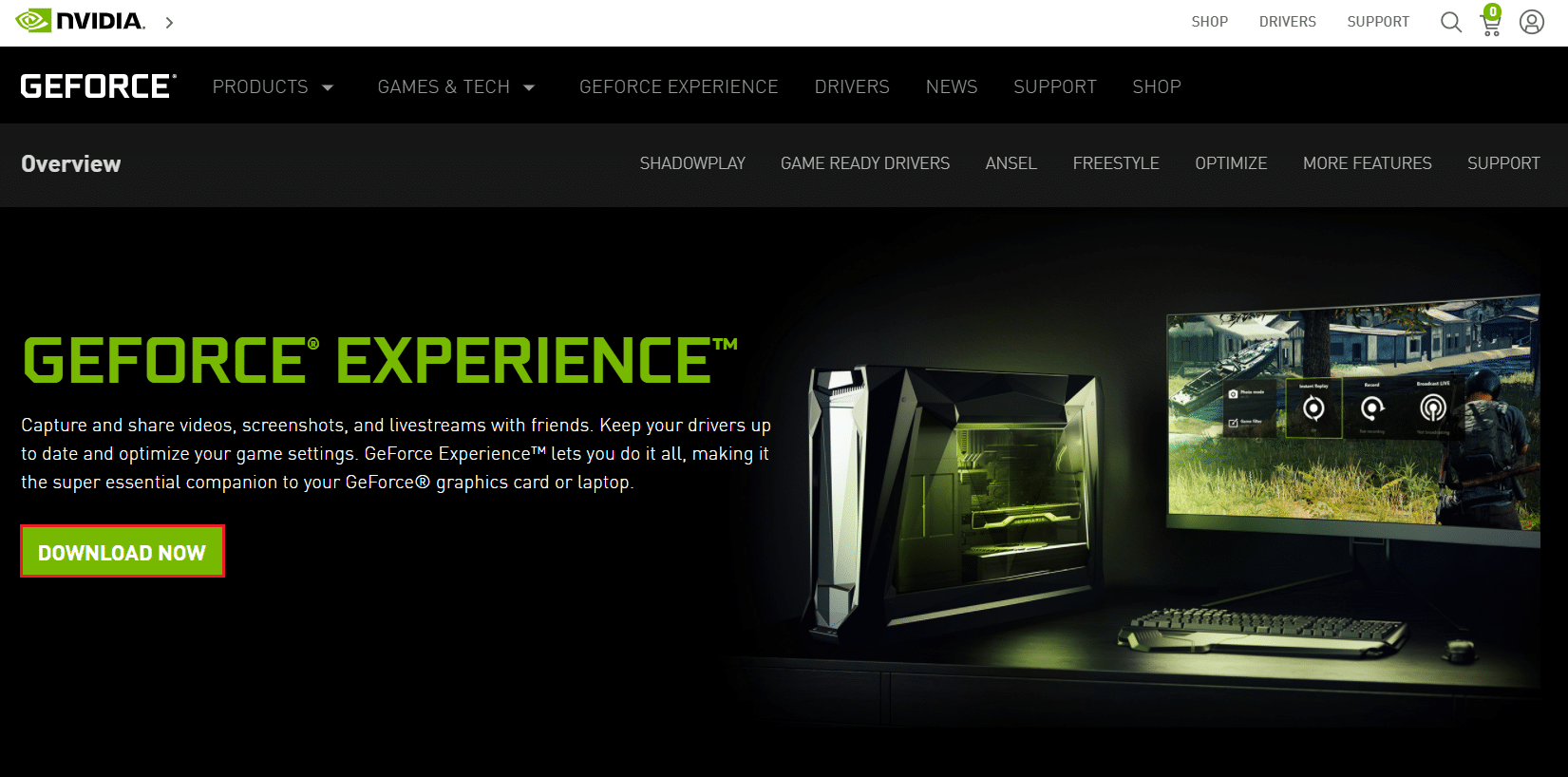 从官网下载 NVIDIA GeForce