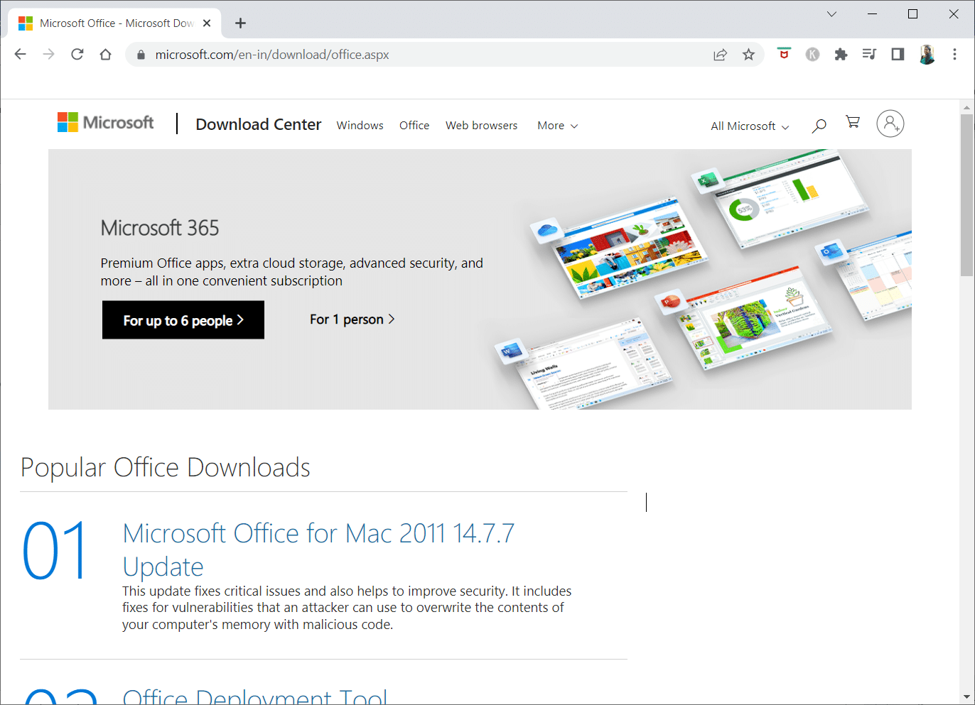 从官方网站下载 Microsoft Office