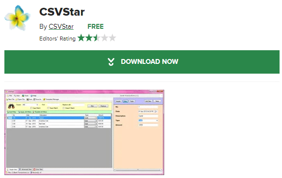 CSVStar 的下载页面。 适用于 Windows 的最佳 CSV 编辑器