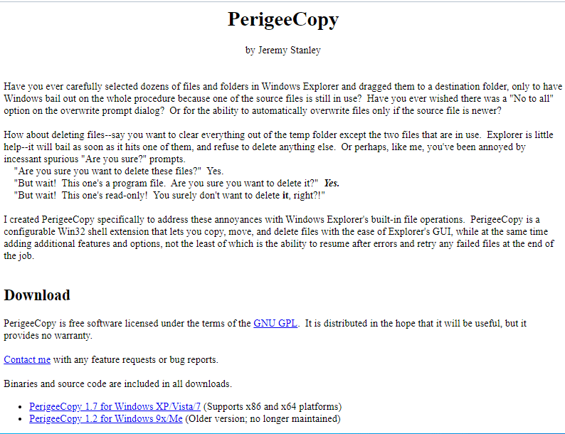 Perigee 下载页面复制 |  适用于 Windows PC 的最佳文件复制软件