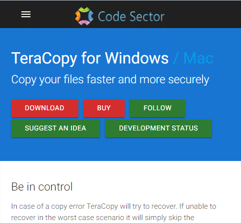 TeraCopy 的下载页面