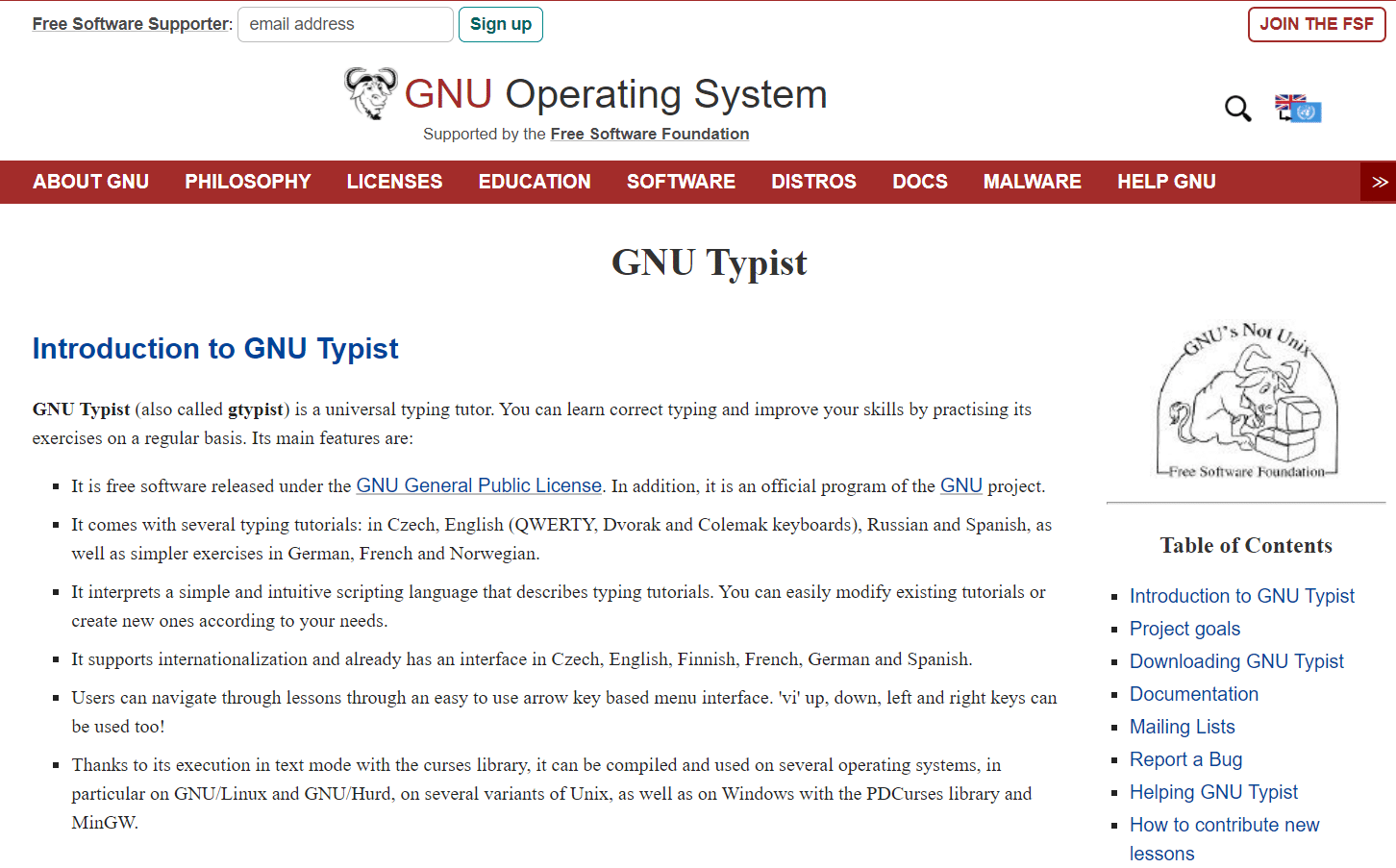 GNU Typist 