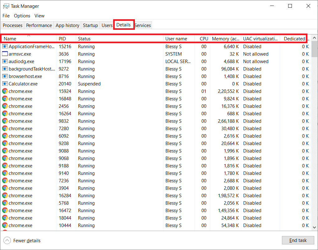 转到详细信息选项卡。 右键单击任何列标题。 修复笔记本电脑热节流