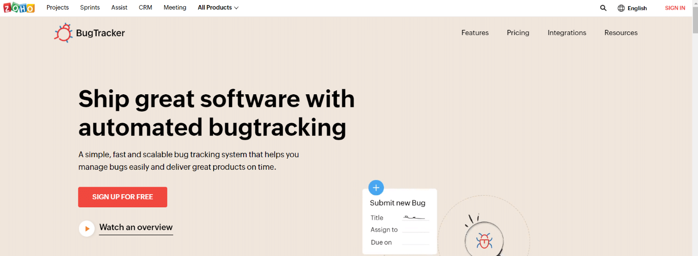 Zoho BugTracker