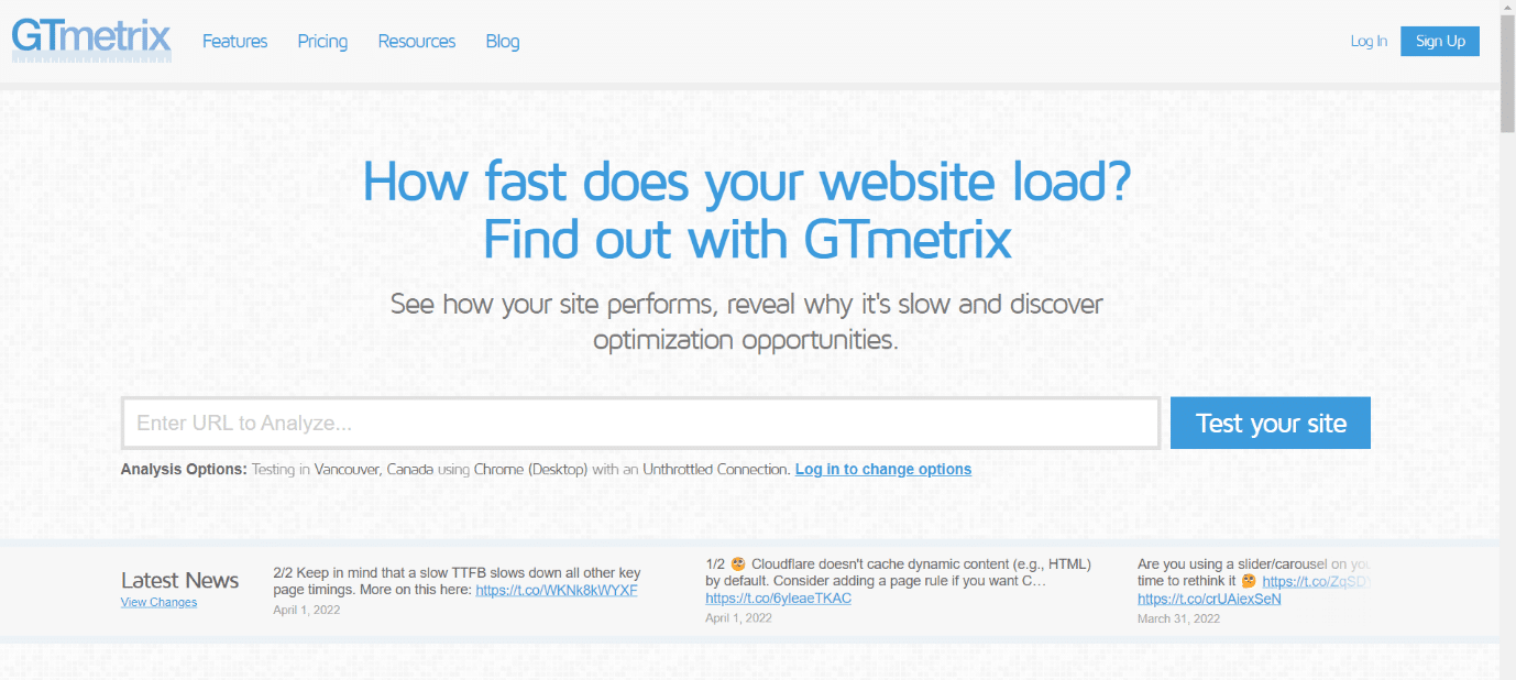 GTmetrix。 前 34 名最佳 Web 测试工具