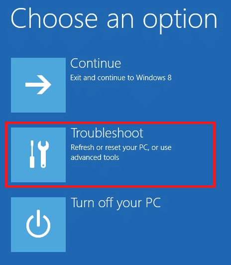 在这里，单击疑难解答。 C: windows system32 config systemprofile 桌面不可用服务器