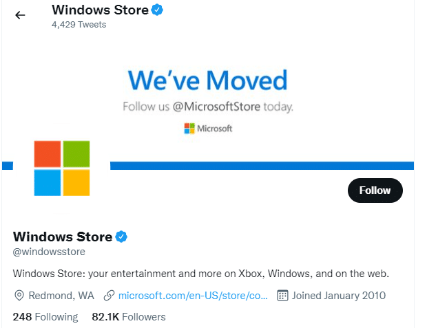 除了这些报告，你还可以从 Microsoft Store 的官方 Twitter 帐户快速检查服务器问题