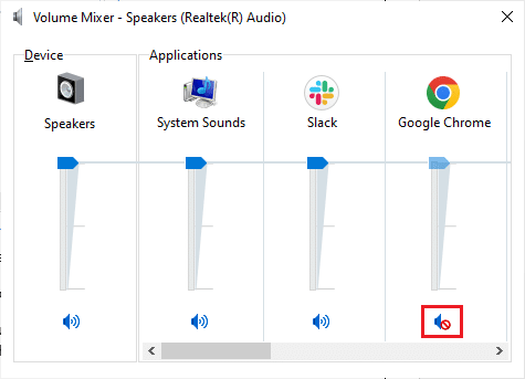 确保所有音量均未静音。 修复 Windows 10 游戏中没有声音的问题