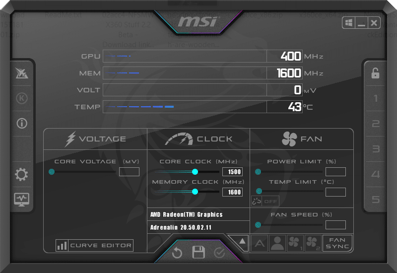 MSI Afterburner Control