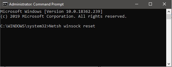 netsh winsock 重置