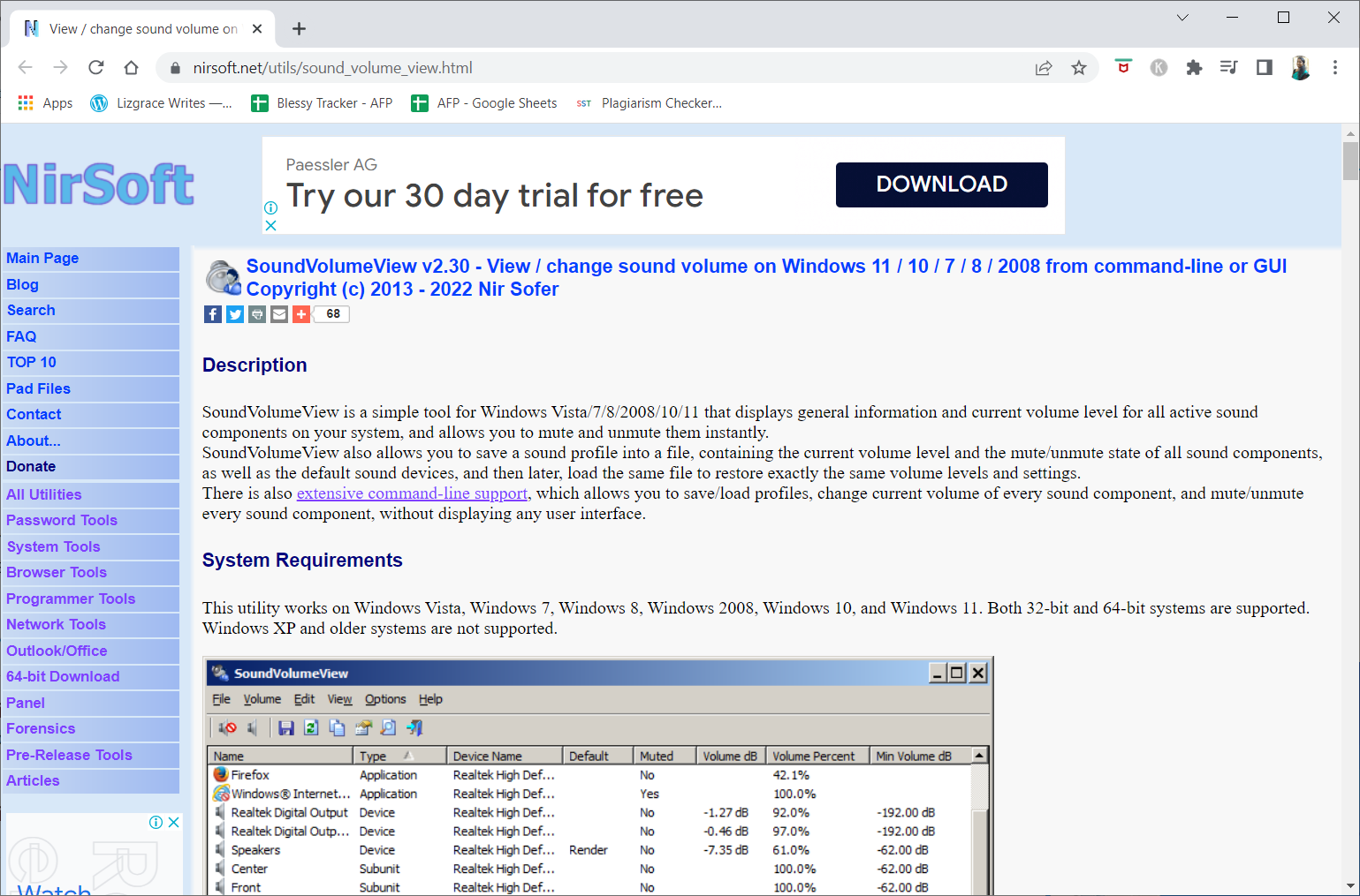 Nirsoft SoundVolumeView