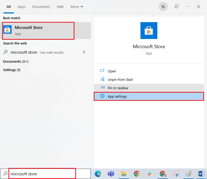 现在，选择应用程序设置选项。 修复 Windows 10 更新商店错误 0x80D05001