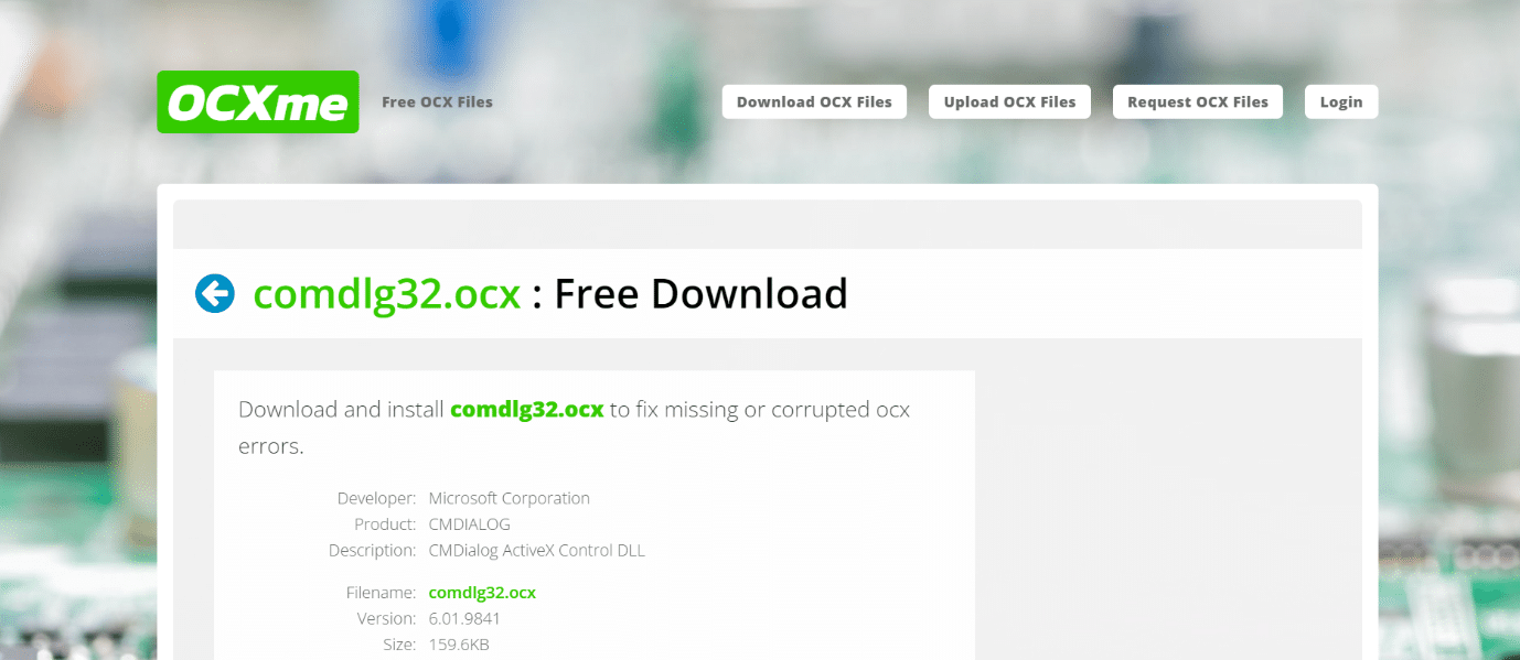 如何修复Windows 10中缺少COMDLG32.OCX?解决办法