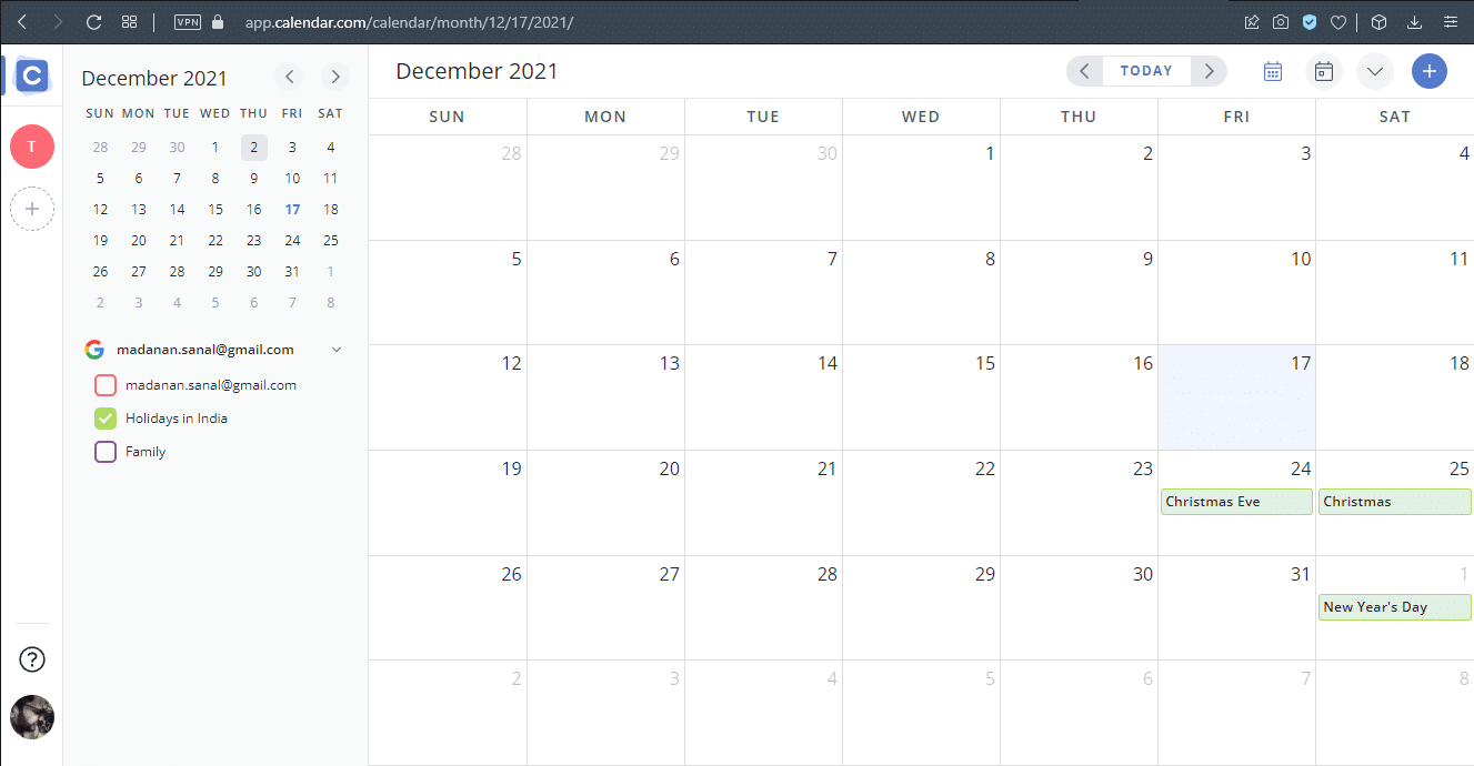 Calendar Windows 11