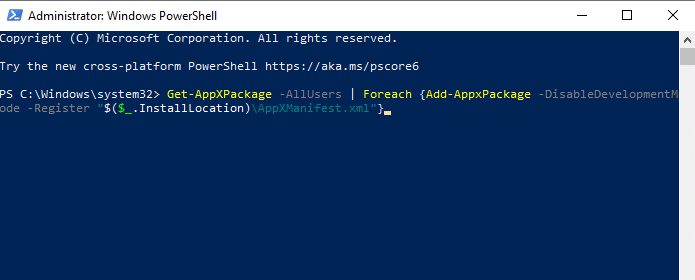 PowerShell 命令。 修复任务栏右键单击不起作用